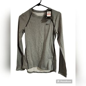 UA - UA Under Armour gray cold weather tech long sleeve top. Size XS thumb holes